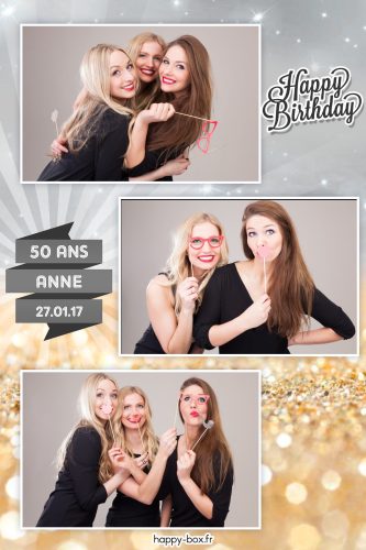 Photobooth anniversaire or